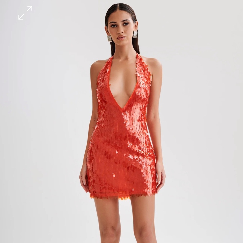 Orange sequin dress